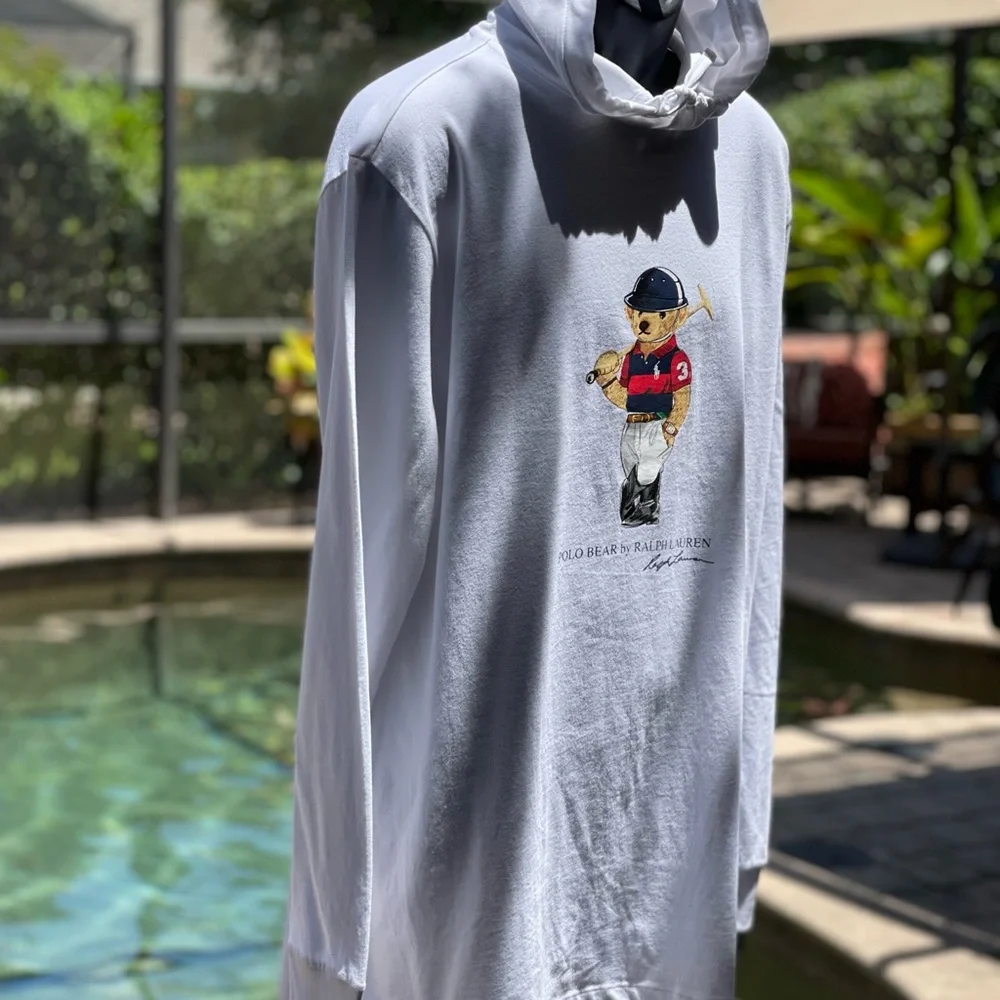 POLO BEAR BY RALPH LAUREN T-SHIRT HOODIE‎ WHITE